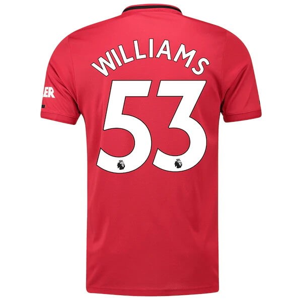 Maillot Football Manchester United NO.53 Williams Domicile 2019-20 Rouge
